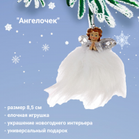 755511 Елочная игрушка 10*10*8,5см, декор Ангелочек 