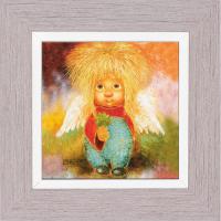 Керамика в багете 10*10см, Л. Чувиляева, "Ангел удачи"