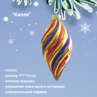 805532 Елочная игрушка 7*7*14 см, декор "Капля"