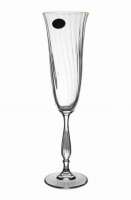 91L/1SJ10/0/00000/190-264 Фужеры для шампанского 190 мл  2 штуки FREGATA OPTIC, отводка золото, Crystal BOHEMIA