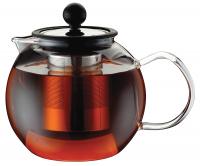 93-FR-TEA-03-1000 Чайник заварочный стеклянный 1л с прессом-фильтром Franco REGENT inox