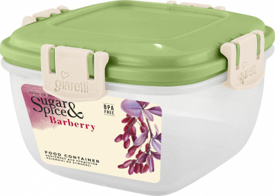 SE224310050 Контейнер для продуктов Sugar&Spice Barberry герметичный 1л квадратный фисташка