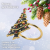 ANLAF-X-008U Кольцо для салфеток 6 см, Anna Lafarg, Новогодняя ель, New year, металл/стразы, золотистое