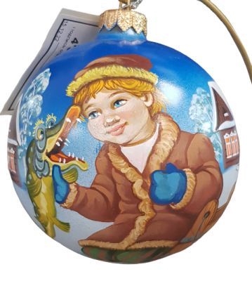 Елочная игрушка 10см, декор "Русские сказки", авторская роспись, МИКС