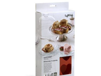 7494 Форма силиконовая Lekue для приготовления конфет, льда, серия Сердечки