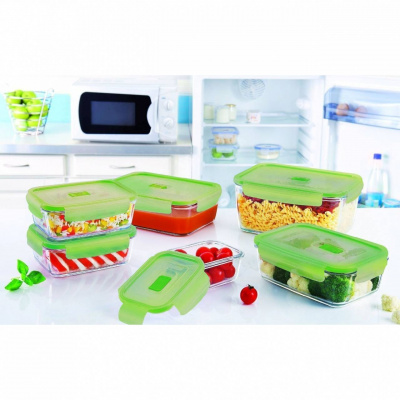 P4565 Контейнер 1,22л с клапаном LUMINARC, серия "PURE BOX RECT GREEN" 