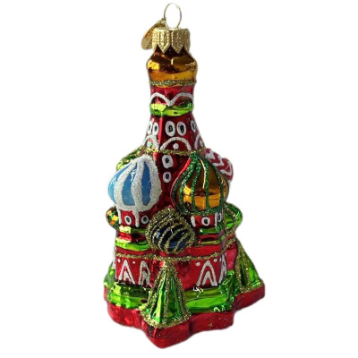 ФУП4-2414 Ёлочная игрушка 13,5см, декор "Собор", стекло, в подарочной упаковке