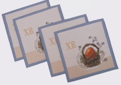 507247 Комплект: пасхальная декоративная дорожка 50*195см, 6 салфеток 30*30см, принт Пасхальное яйцо  