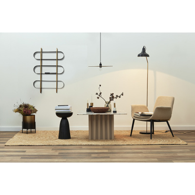 DB000026 Полка настенная Designboom, серия Wrid, цвет черный/золотой