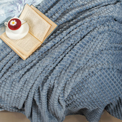 Плед  160*200см La Prima, серия Мех микрофибра страйп, серия Soft, цвет 2888 Лазурь