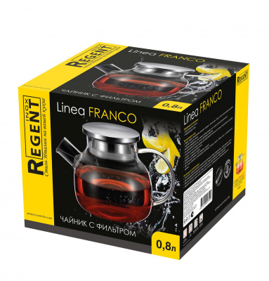 93-FR-TEA-12-800 Чайник 0,8л, с фильтр-ситечком и крышкой, REGENT, серия Linea Franco