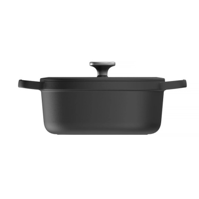 3950616 Кастрюля чугунная овальная с крышкой 27х22см 4,8л, индукция, BergHOFF, серия Leo Graphite