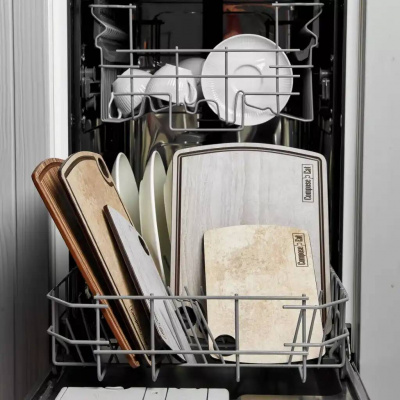 DRJ24184057OA4 Доска разделочная с желобом, композитный материал, 24x18 см, белый камень, ComposeEat