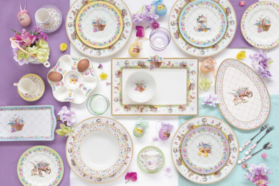 EL-R1191/SPBL Салатник 15 см, 600 мл, Easy Life, Spring Bloom, декор пасхальный Кролики и цыплята