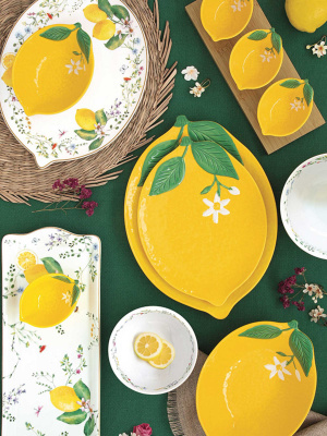 EL-R3029/FCIT Блюдо 30*22см, Рorcelain, декор Лимон, Fleurs et Citrons