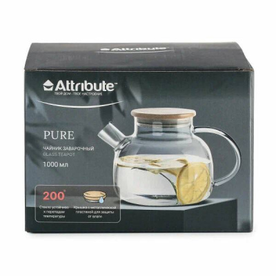 ATT250 Чайник заварочный PURE 1000мл с бамбуковой крышкой