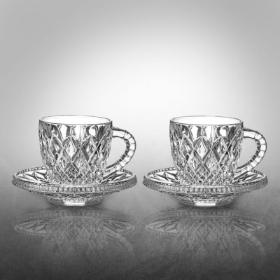 930/99999/06600/009 Кофейные пары хрустальные 130 мл 2 штуки Crystal BOHEMIA, серия Mokko DIAMOND 