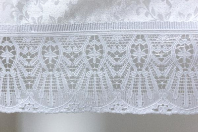 6294 Скатерть-клеенка  "Meiwa" 122*152 см белая FPLUS-DAMASK WH прямоугольная