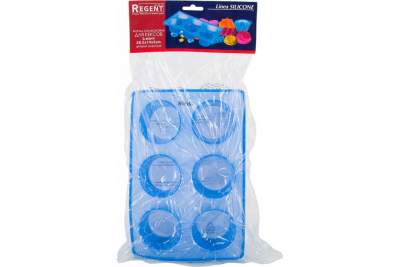 93-SI-FO-06 Форма силиконовая 28,5*19*5см для кексов 6 ячеек REGENT, серия Linea Silicone