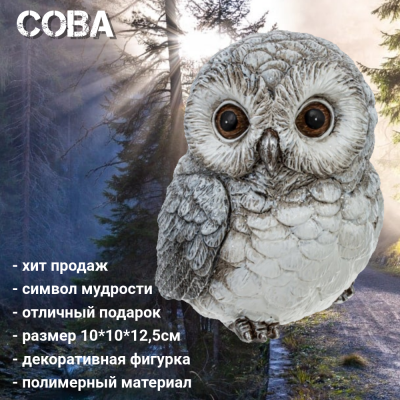 806775 Фигурка декоративная 10*10*12,5см, декор "Сова"