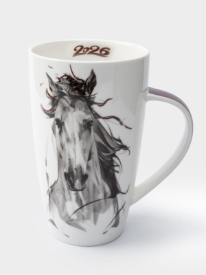 ANLAF-TNG2401-1 Кружка 600 мл,  Anna Lafarg, декор Конь, Horse, фарфор 