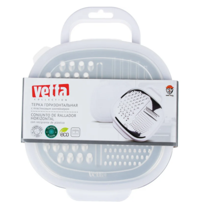 885-087 Терка горизонтальная 25*19*6см, с пластиковым контейнером, Vetta