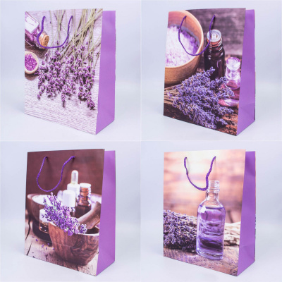 Пакет подарочный "Lavander" 31*42*12 см микс