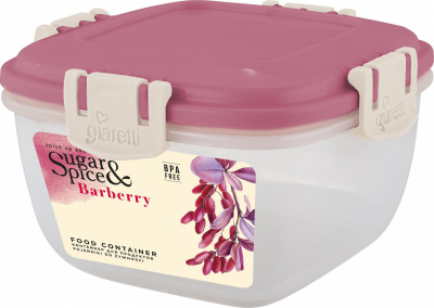 SE224310054 Контейнер для продуктов Sugar&Spice Barberry герметичный 1л квадратный брусника