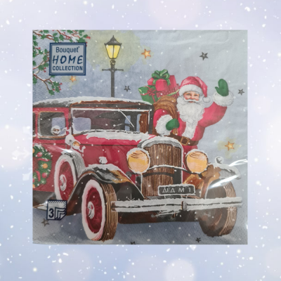 Салфетки бумажные декоративные 33*33см, 3 слоя, Bouquet Home Collection, серия Новогодняя, в ассортименте