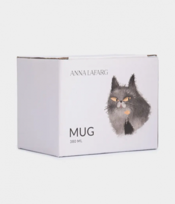 ANLAF-ELN150425-10 Кружка, 380 мл, фарфор N, белая, Серый кот и Пес, Pets