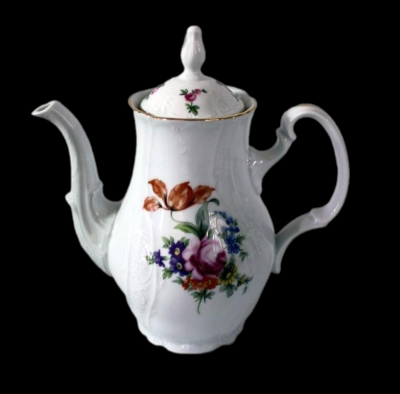 БЕР0327 Кофейник 0,7 л, Thun  Bernadotte, декор "Мейсенский букет"