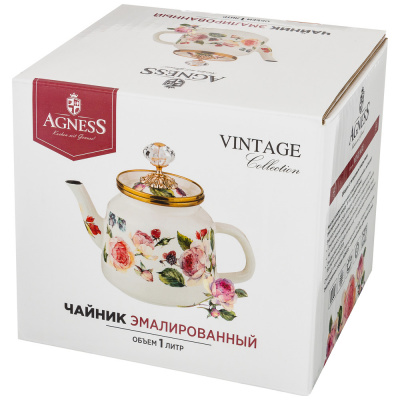 950-027 Чайник эмалированный AGNESS 1,0 л