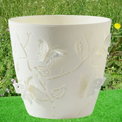 LF101310025 Цветочный горшок, кашпо Butterflies 2,5 л D175 мм, жемчужно-серый, PLASTIC REPUBLIC