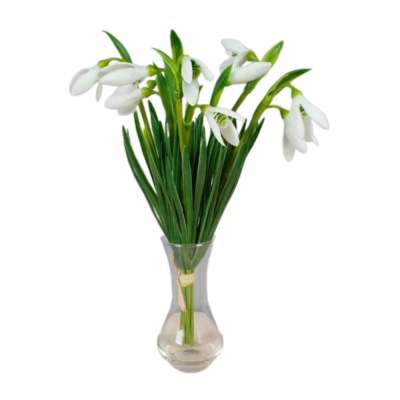 90990 Цветок искусственный 30см, AltFlowers, декор "Подснежники, букет", силикон